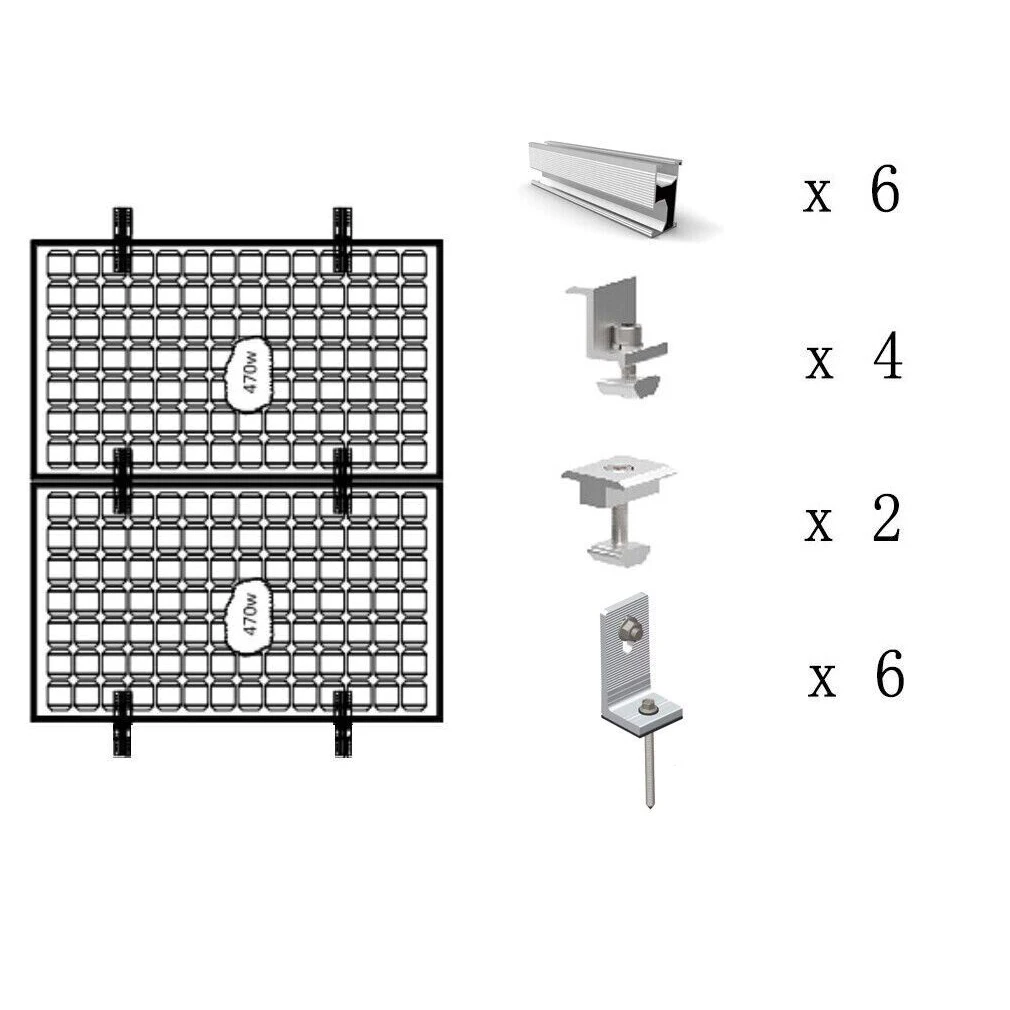 Solar Rail Alu Mounting Rail Aluminum Alloy Bracket Rail For Flat Roof Metal Roof Solar Panel Module Brand New