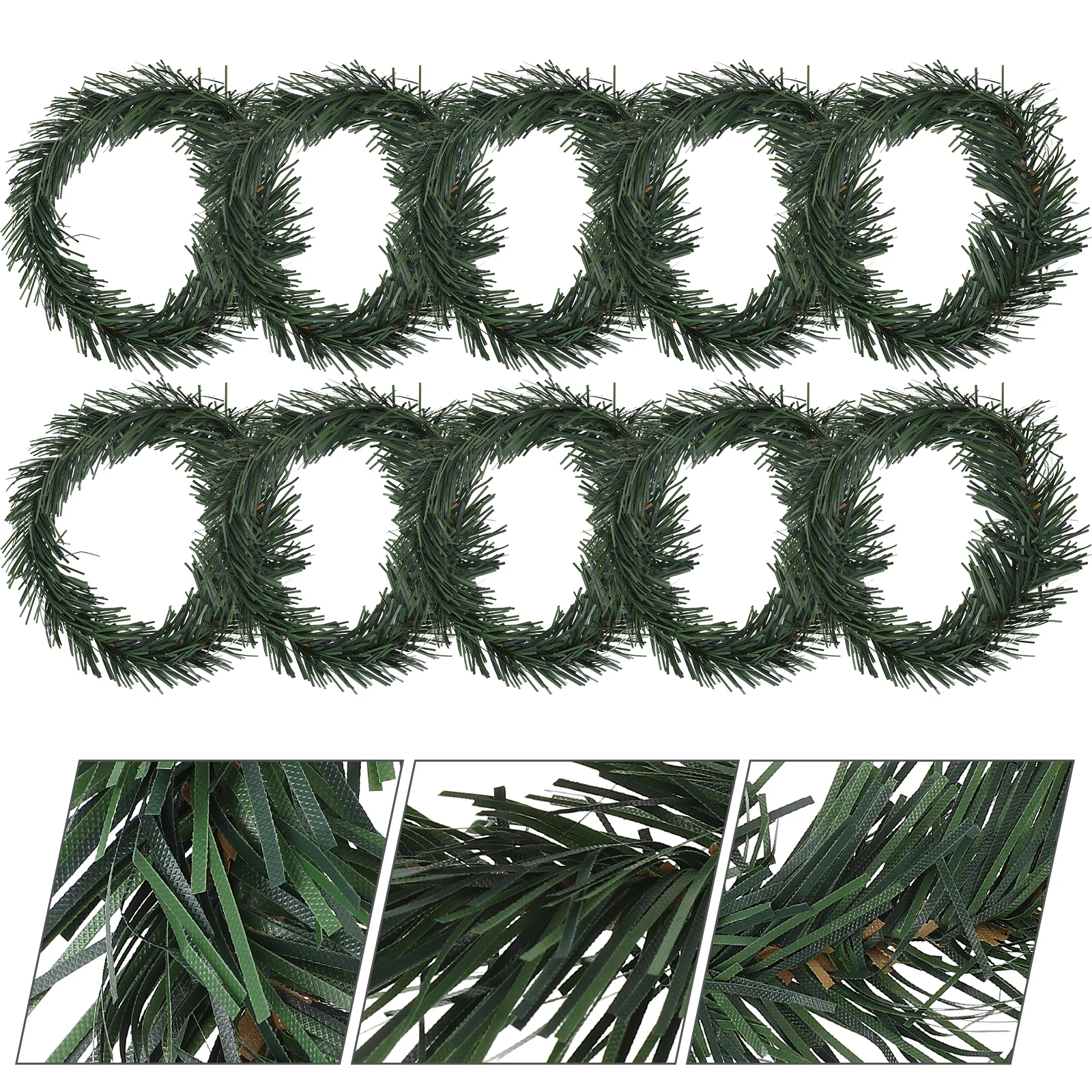 

10Pcs Artificial Pine Christmas Rings Wreaths Pillar Table Party Home Decorative Ornaments Christmas Decor