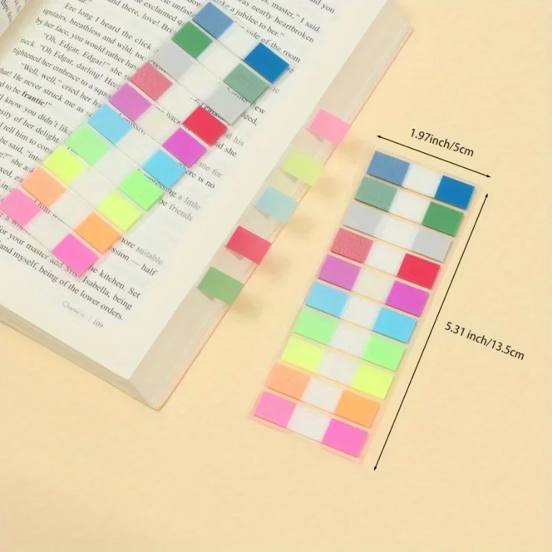 200sheets Multicolor Sticky Writable Repositionable Index Tabs Flags for Pages Book Markers Reading Notes Sticks School Supplies