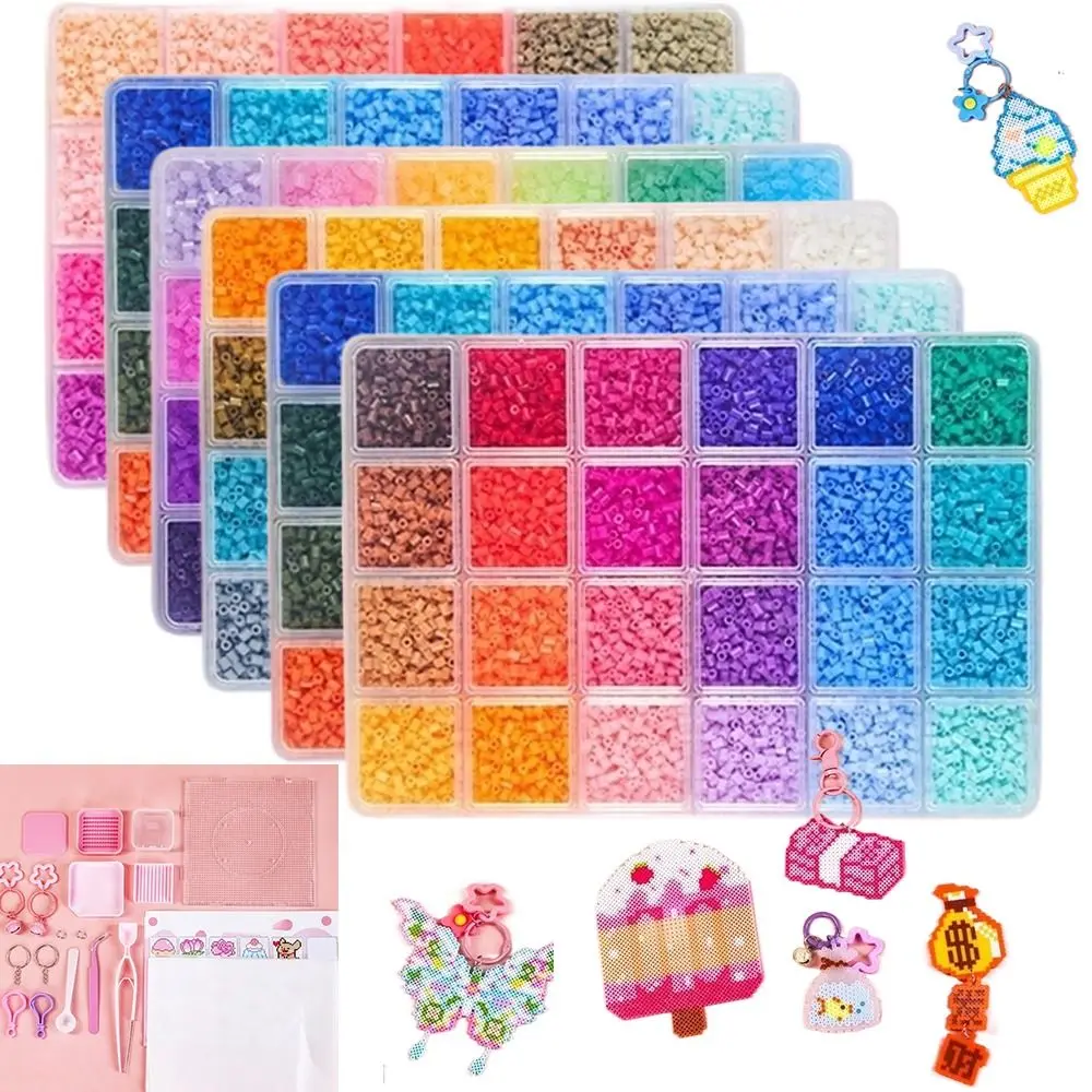 Kit de Miçangas Perler Hama de 2.6mm para Artesanato, Decoração DIY, Criação de Quebra-Cabeças 3D, Miçangas Hama Pequenas Premium em 24 Cores