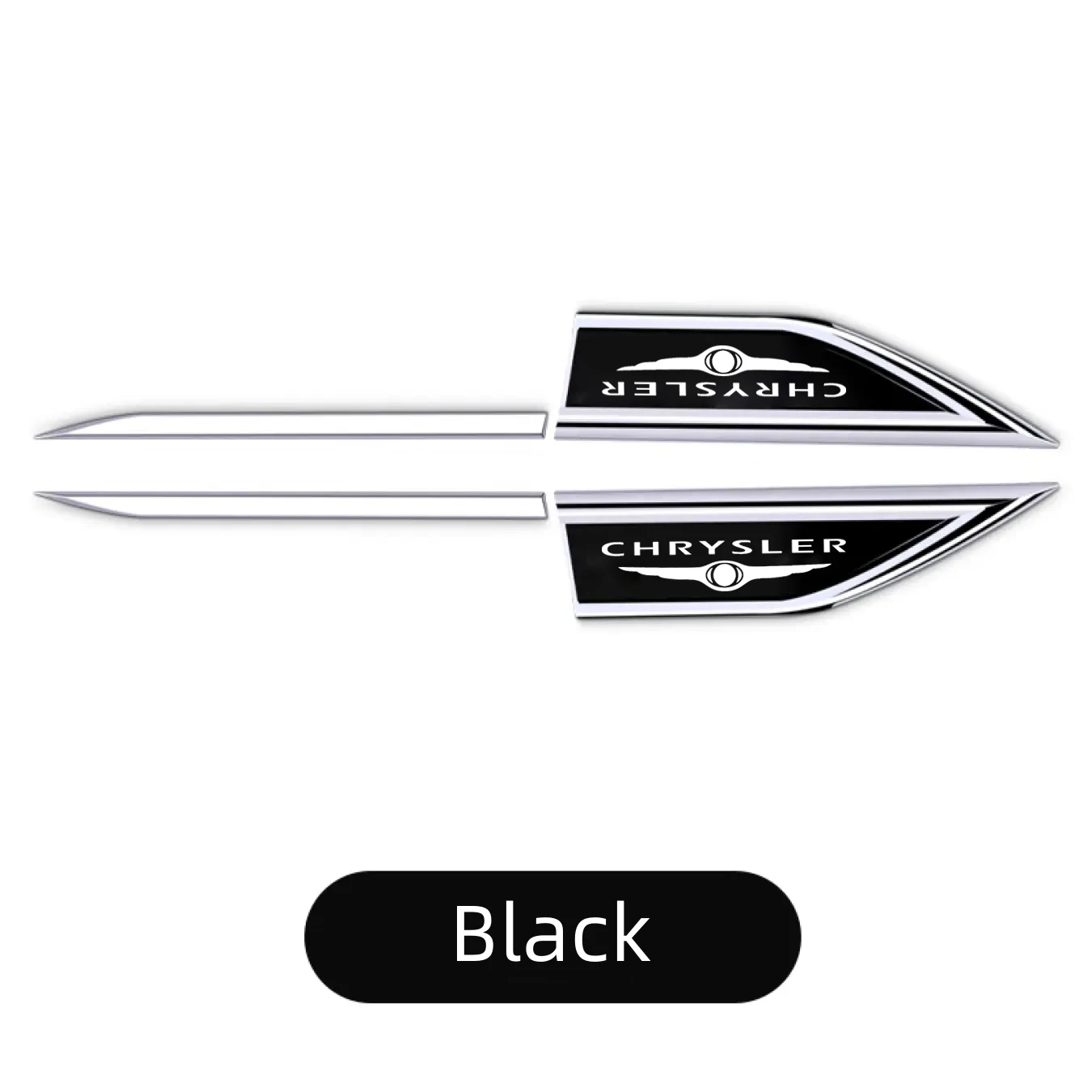 2pcs metal modified body fender trim variant stickers for Chrysler 300c 300 Pacifica 200 Sebring PT Cruiser Car