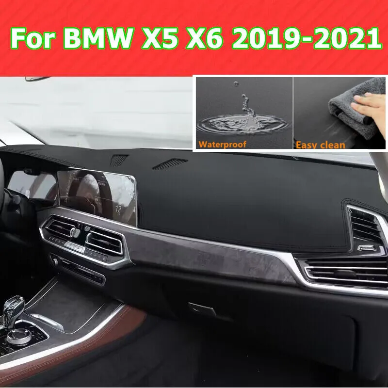 

PU Leather Dashboard Cover Dash Pretector Anti-Slip Mat Trim Dashmat Carpet For BMW X5 X6 2019-2022