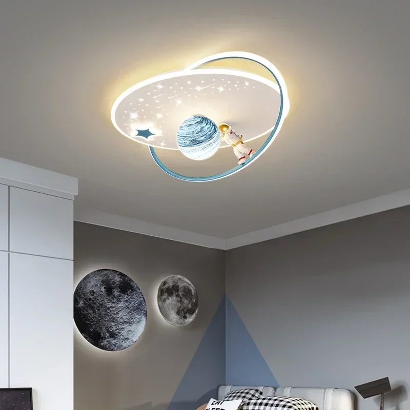 Imagem -02 - Sandyha-led Lâmpadas de Teto para Decoração de Casa Planeta Astronauta Luminárias para Quarto de Criança Meninas e Meninos Design de Quarto Infantil Ccc Sandyha