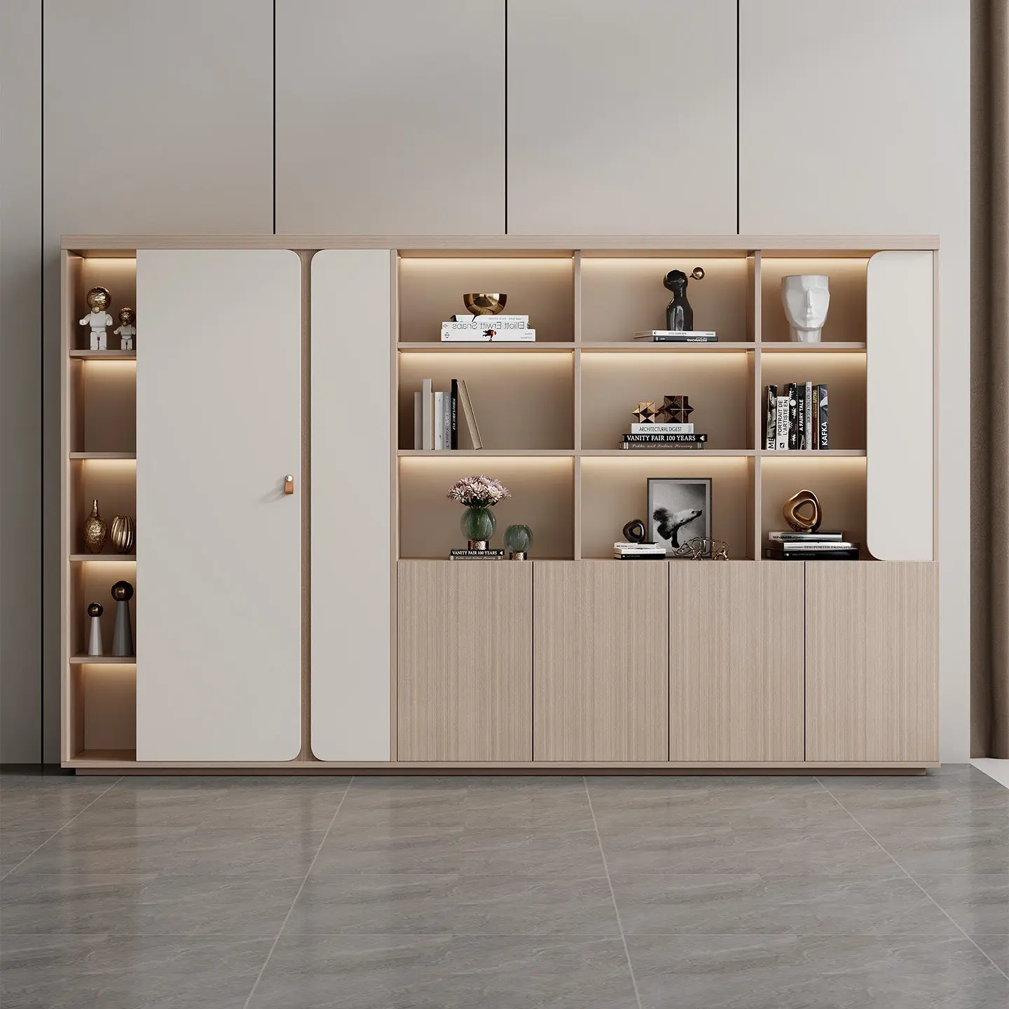 Office Bookcase Locker Boss Desk Background Cabinet Display Cabinet File Cabinet Simple and Modern