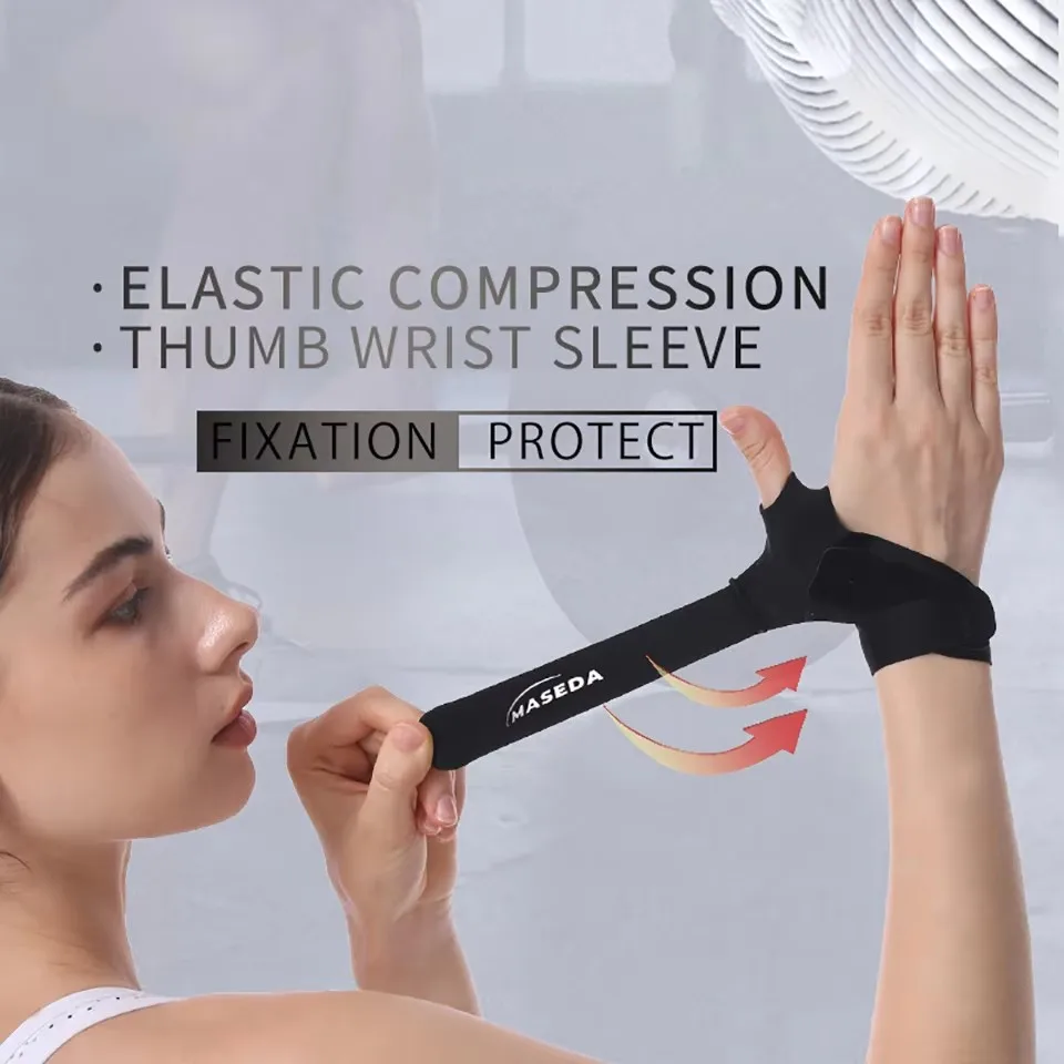 GOBYGO Ultra Thin Compression Thumb Wrist Strap Tendonitis Tendonitis Carpal Tunnel Arthritis Sports Basketball Volleyball Brace