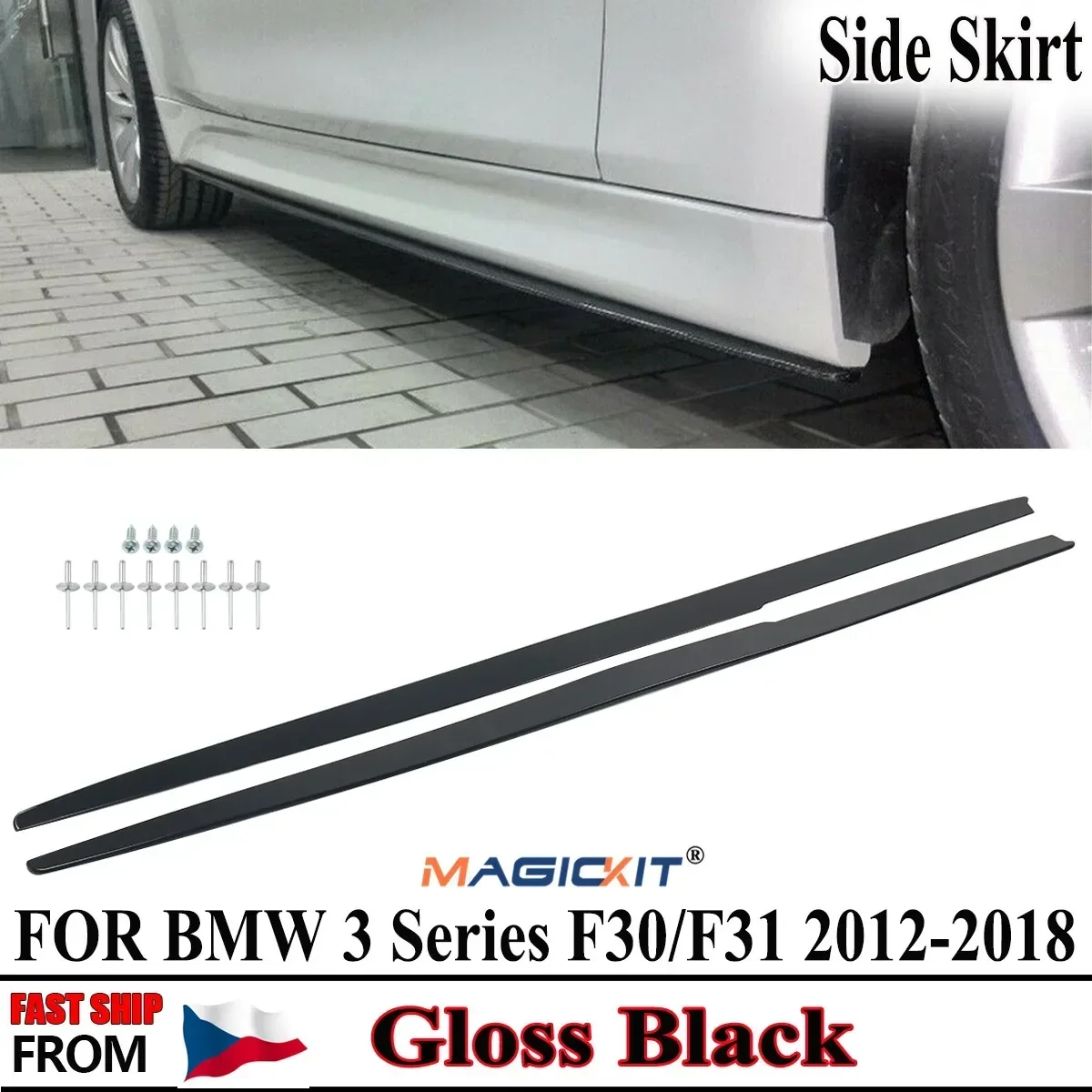 MagicKit M SPORT STYLE SIDE SKIRTS EXTENSION BLADES for BMW F30 F31 3 SERIES 2012-2018