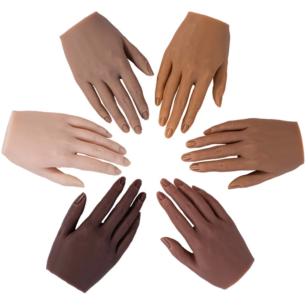 main-de-pratique-de-manucure-articulee-flexible-avec-options-multicolores-pour-la-formation-et-l'affichage-de-nail-art