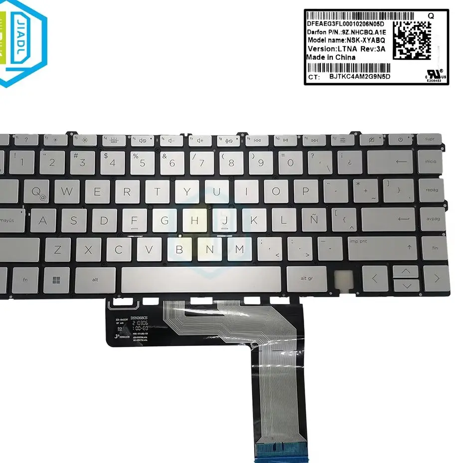 Latin Keyboard Laptop Backlit For HP Envy 15-EP 15T-EP 15-EP1020CA 16-H LA Fit Spanish Keyboards Silver  9Z.NHCBQ.A1E