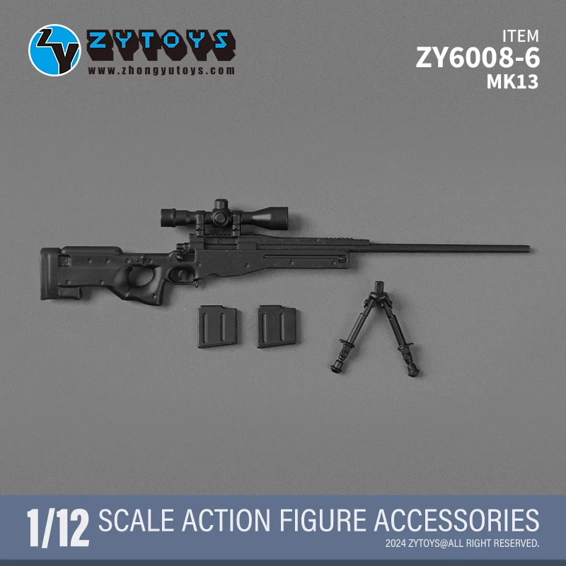 ZYTOYS Set senjata 1/12 m1944 98K, senapan Sniper Bren MK43 AK74M MK13 M200 M82A1 untuk 6 inci tokoh aksi koleksi ZY6008 display