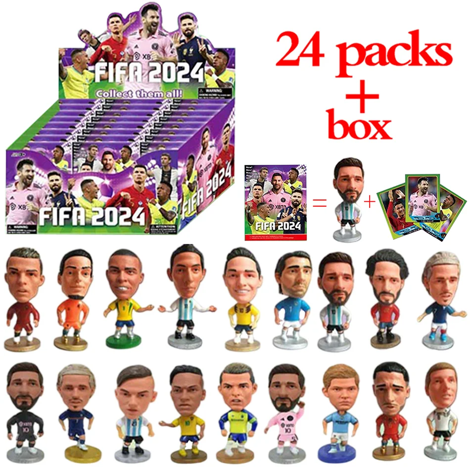 Original C.Ronaldo Messi Mbappe FIFA Blind Box World Cup Action Figure Cartoon Model Dolls Decoration Kids Birthday X-mas Gifts