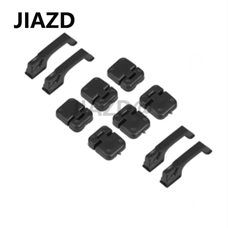 10pcs Black Plastic Simulation Door Hinges and Door Handles for TRX4 1/10 RC Crawler Car Upgrade Decoration Parts