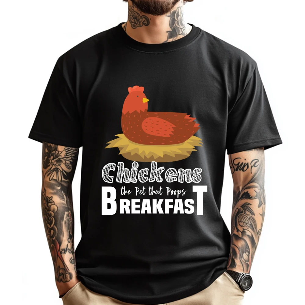 

Chicken Shirtsfunny Chickens Pet Poop Breakfast Backyard Farmer Black Graphic Tees Spring Anime T Shirts Christmas