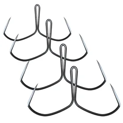 Winter Ice Fishing Butterfly Hook Anchor Sharpen Tip Grind Non-barb Duple High Carbon Steel Fish Hooks Sharp Lot 5 Pieces SALE