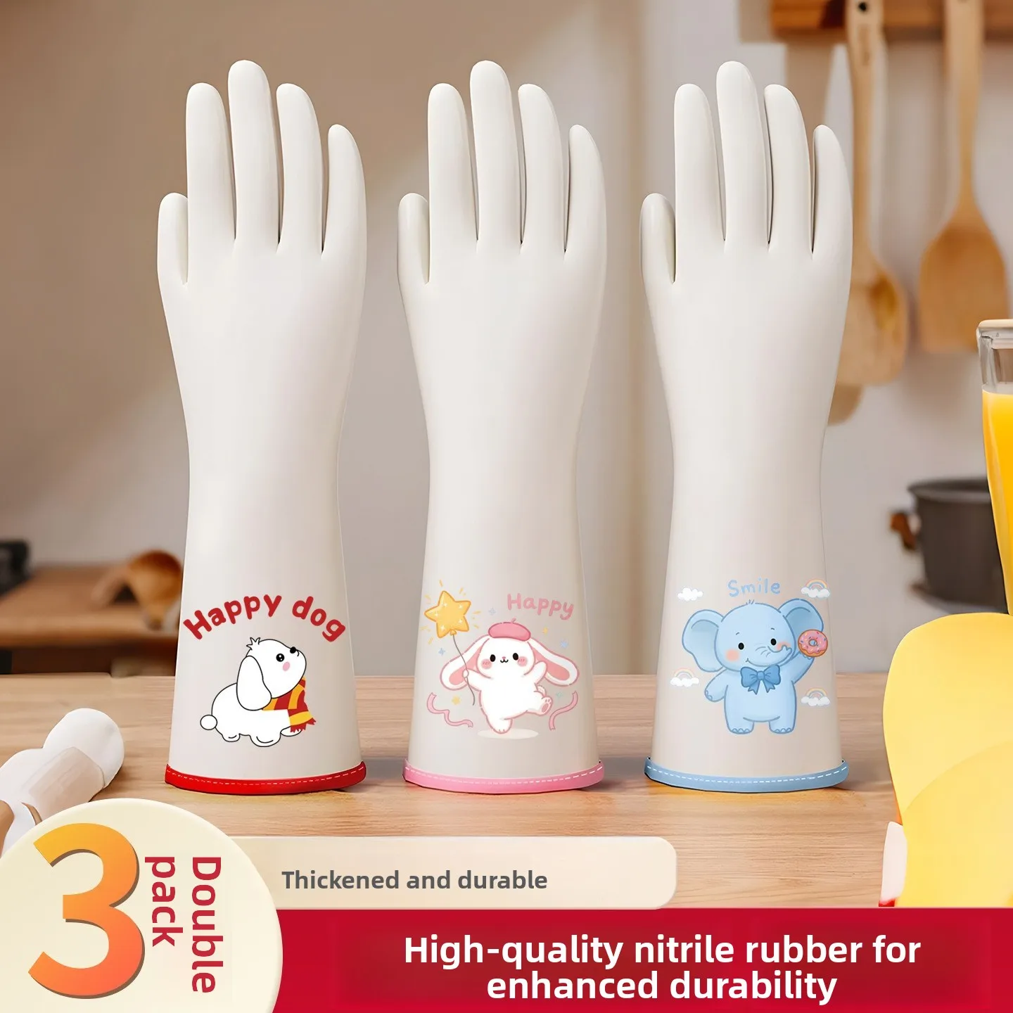 

Dishwashing gloves latex fleece thickened housework cleaning kitchen laundry washing dishes durable female waterproof