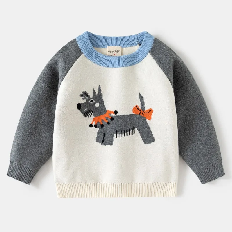 Toddler Boys Cartoon Animal Sweater Pullover Kids Knitted Jumpers Winter Fall Knit Sweater