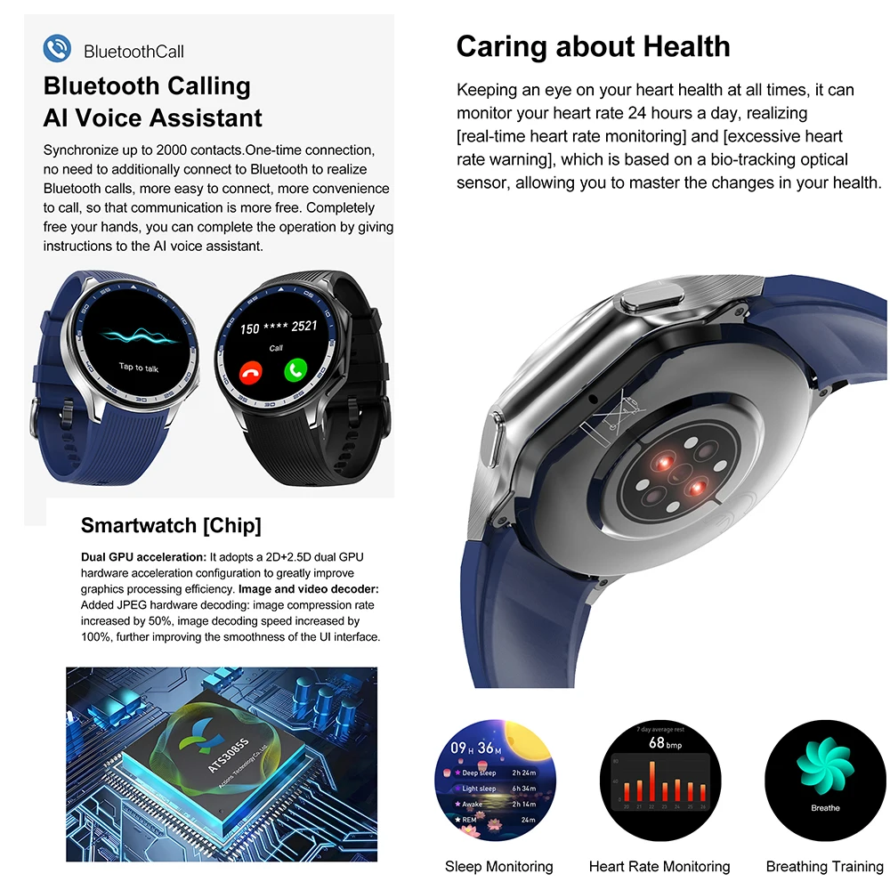 2024 New For OPPO Watch X Smart Watch 4G Memory Music Video Bluetooth Call IP68 Waterproof AMOLED Smartwatch For TWS Earphones ﻿