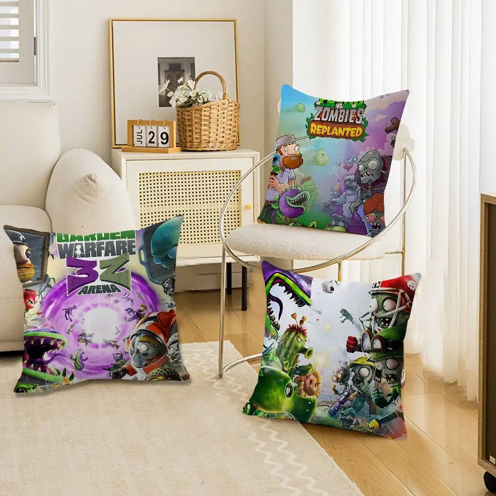 Game P-Plants-vs Cartoon Z-ZombieS Personalized Pillow Cover Kids Bedroom Wild Party Decor Pillowcase kid Birthday shower Gift