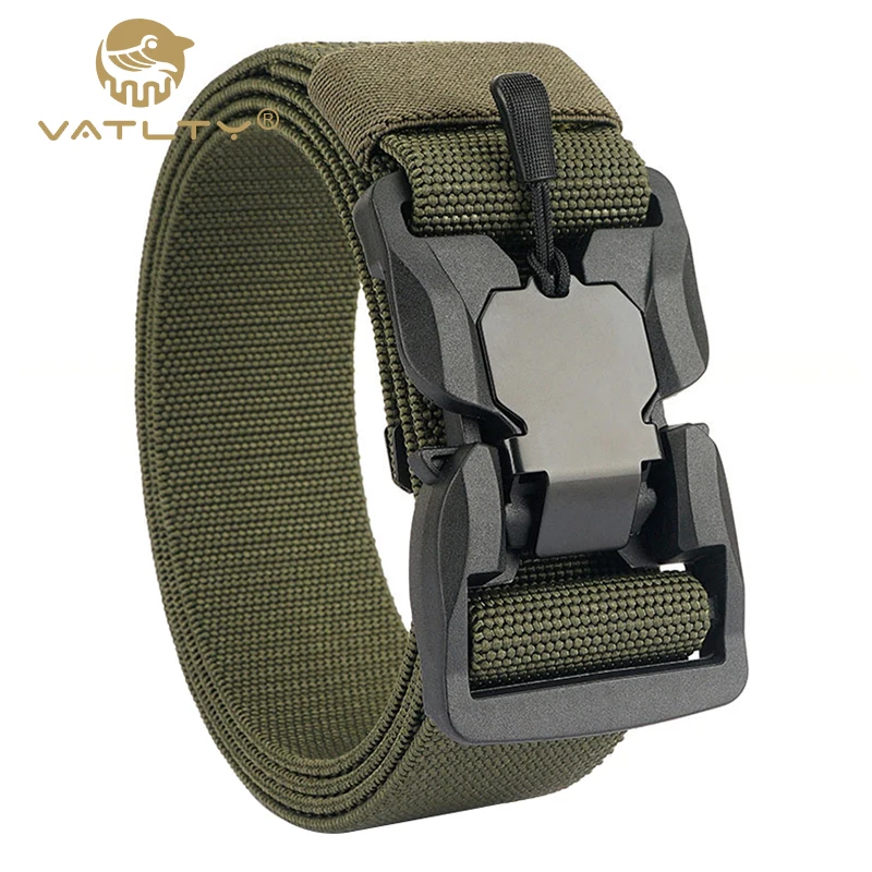 

VATLTY New Men's Stretch Belt Strong Nylon Buckle Magnetic Quick Release Unisex Sports Belt Military Tactical Waistband