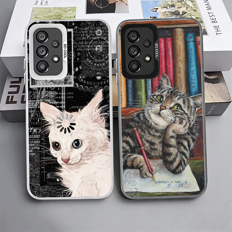 Funny Cats Fashion Style Shockproof Phone Case for Samsung A17 A16 A15 A14 A37 A57 A36 A56 A26 A35 A55 A25 A34 A54 A24 A13 A23 A