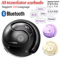 Wireless Bluetooth AI Real-time Language Translation Earphones 144 Languages Ear Hanging Headphone Translator for Travel Busine
