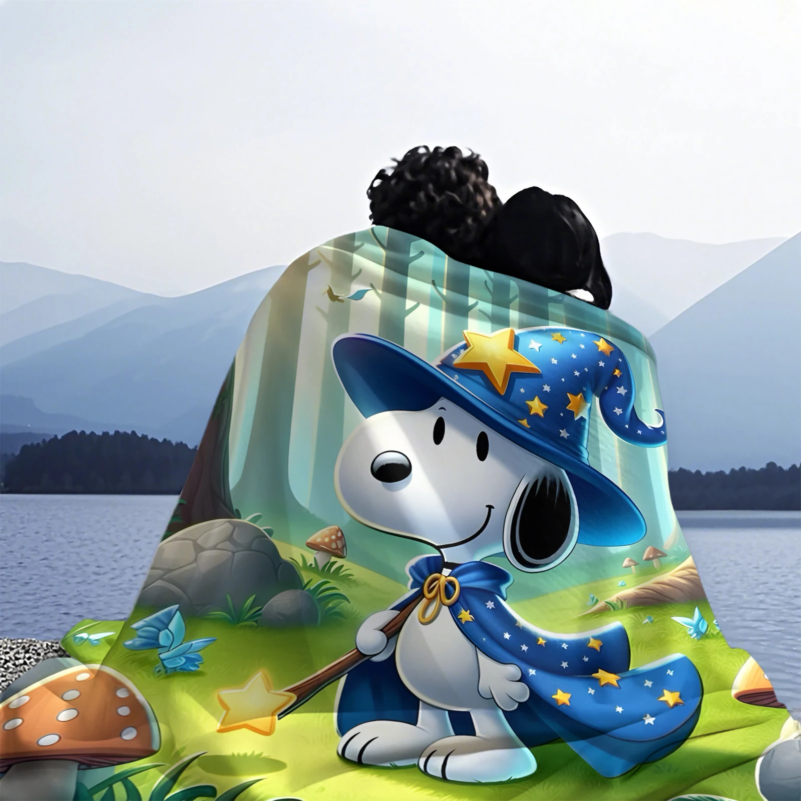 الفول السوداني سنوبي المرجان الصوف أفخم رمي بطانية الكرتون لطيف بطانية للسرير مكتب سوبر الدافئة الفراش يلقي الاطفال الغداء بطانية