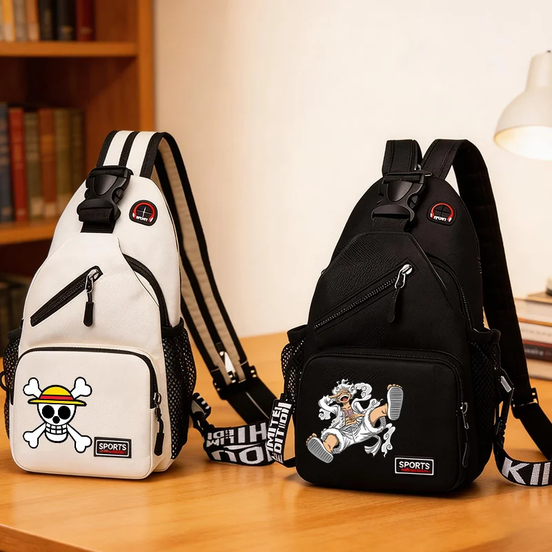 One Piece Anime Chest Bag Men Women Shoulder Backpack Travel Crossbody Bags Outdoor Handbag Large Capacity Women Satchel Pack