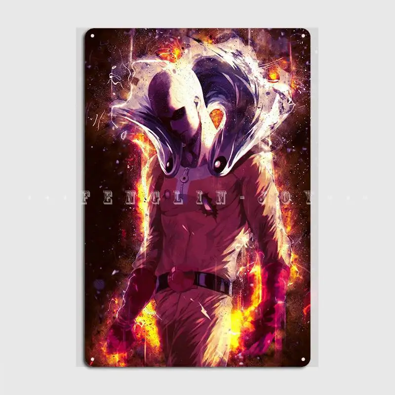 Anime Onepunchman Saitama Metal Plaque Poster Wall Decor Cinema Living Room Custom Living Room Tin Sign Poster