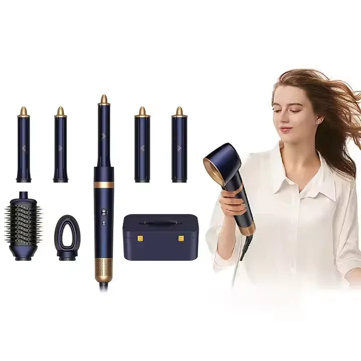 5 in 1 Professional Hair Styling Blow Tools Set Hair Dryer Brush Straightener Hot Comb heatless Hair Curler for Home Salon