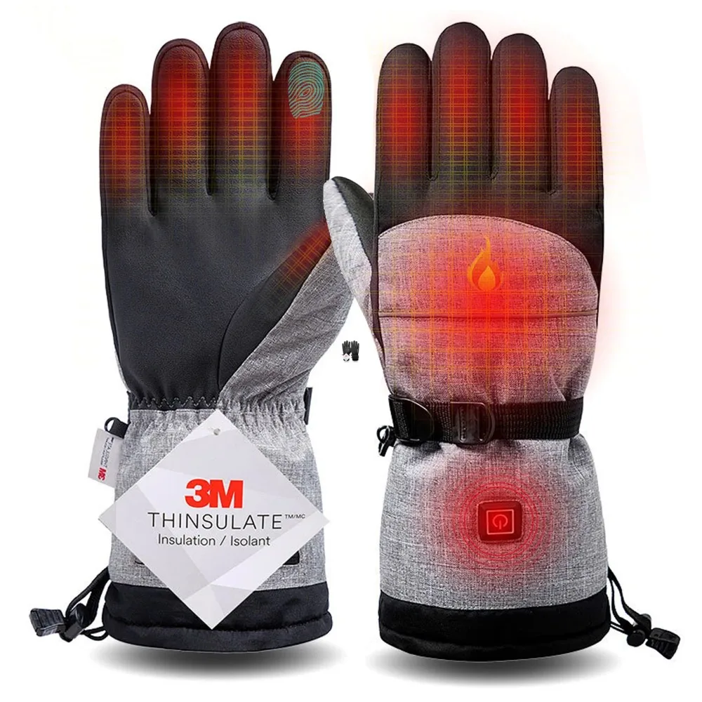 Gants chauffants en coton 3M, chauffe-mains d'hiver, gants thermiques électriques, imperméables, chauffés pour le cyclisme, la moto, le vélo, le Ski en plein air