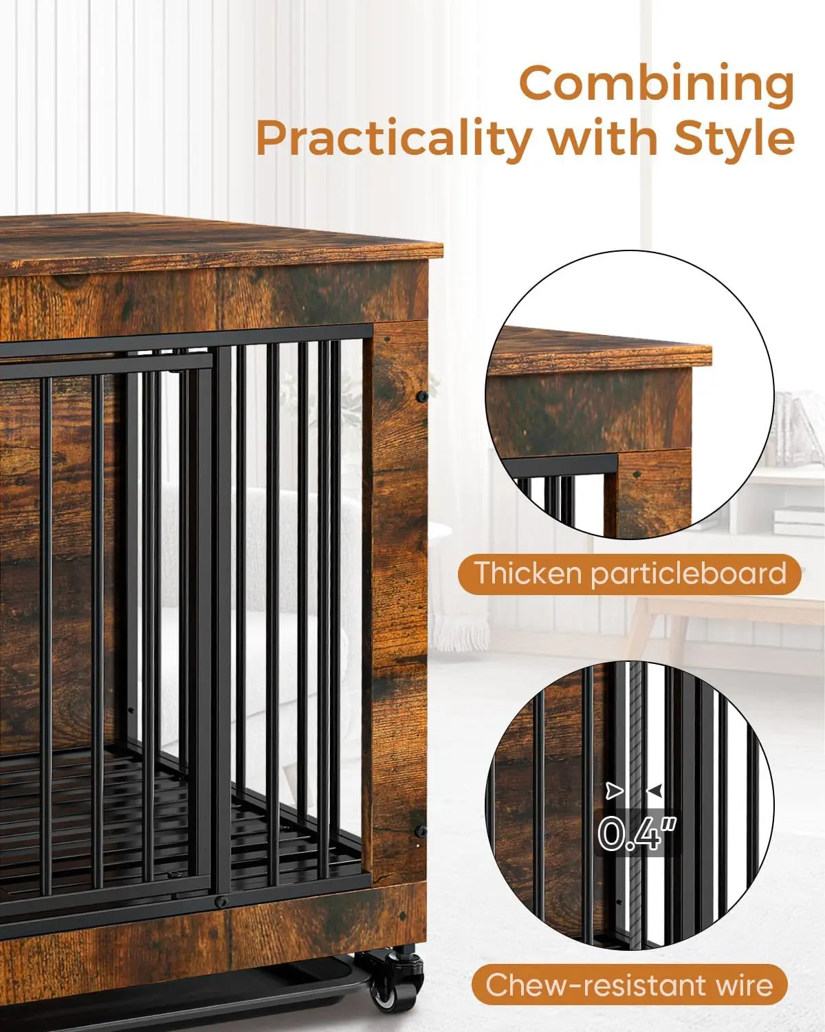 Large Wooden Dog Crate Furniture: Courpal® 30