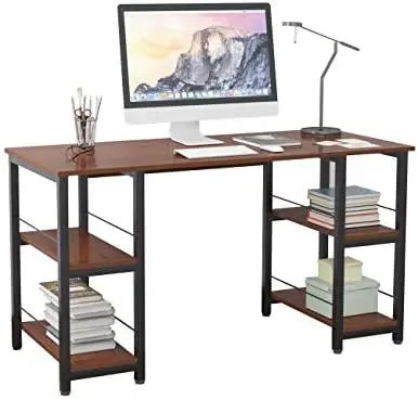 

55 inches Computer Desk w/Open Shelves for Both Side, Multifunction Trestle Desk, Home Office Desk/Studio Workstation, DZ012, W