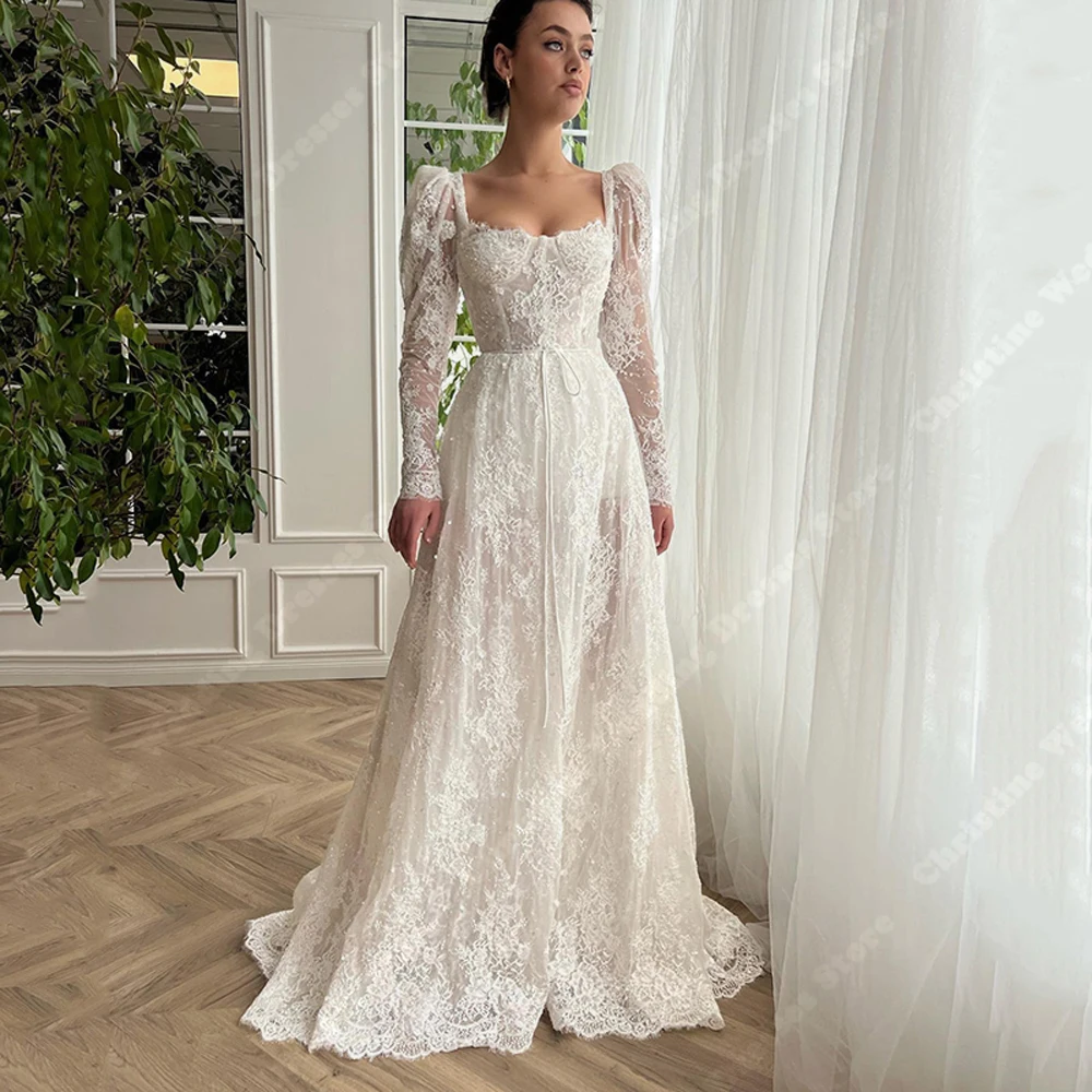 2024 Luxurious A-Line Women Wedding Dresses Lace Printing Bridal Gowns Specially Designed For Women's Wedding Vestidos De Noivas