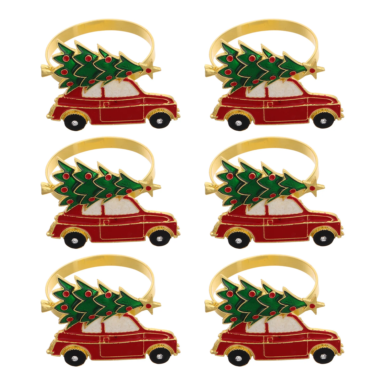 

6Pcs Metal Napkin Rings Decorative Napkin Buckles Set Elegant Xmas Christmas Party Banquet Table Dinner Decoration