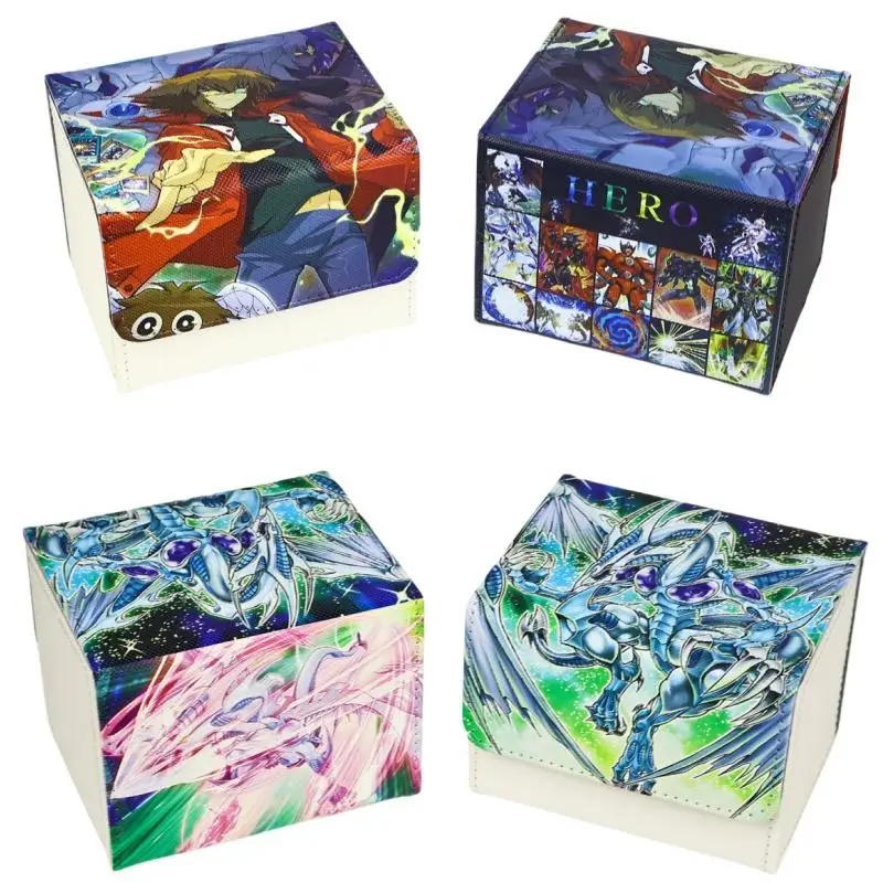 Yu Gi Oh Cards Box Self Made Full Color Jaden Yuki Anime Game Opcg Tcg Ptcg Storage Box Diy Pu Collection Card Box