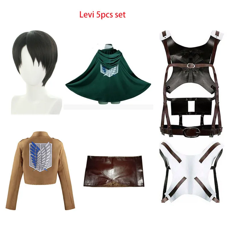 Cosplay Anime Levi Ackerman Mikasa Ackerman Cosplay Kostuum Eren Jaeger Outfits Hange Zoe Cosplay Kostuum AOT Volledige Set
