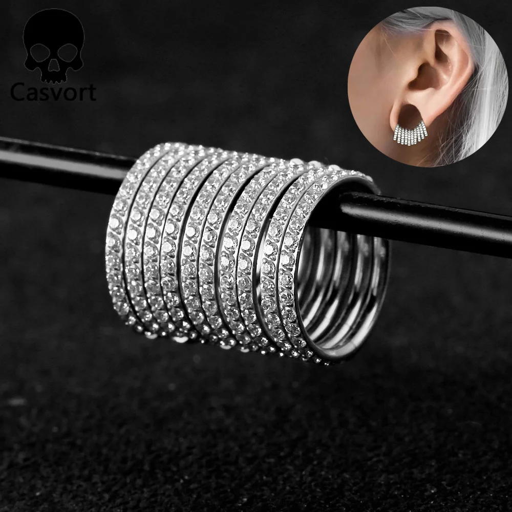 Casvort 316 нержавеющая сталь Цирконий пирсинг женское Ювелирное Украшение для тела обруч для козелка Кольца для кликера серьги