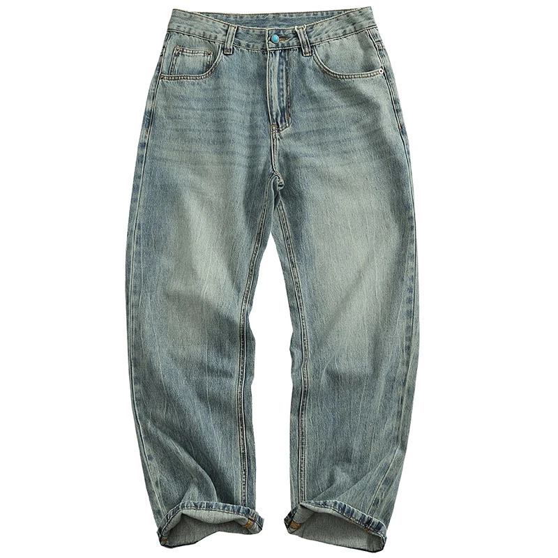 Men's Classic Five ket Straight Leg Jeans Rinsed Vintage Waed Lenzing Lyocell Fabric Spring Summer New Sle Casual Wear
