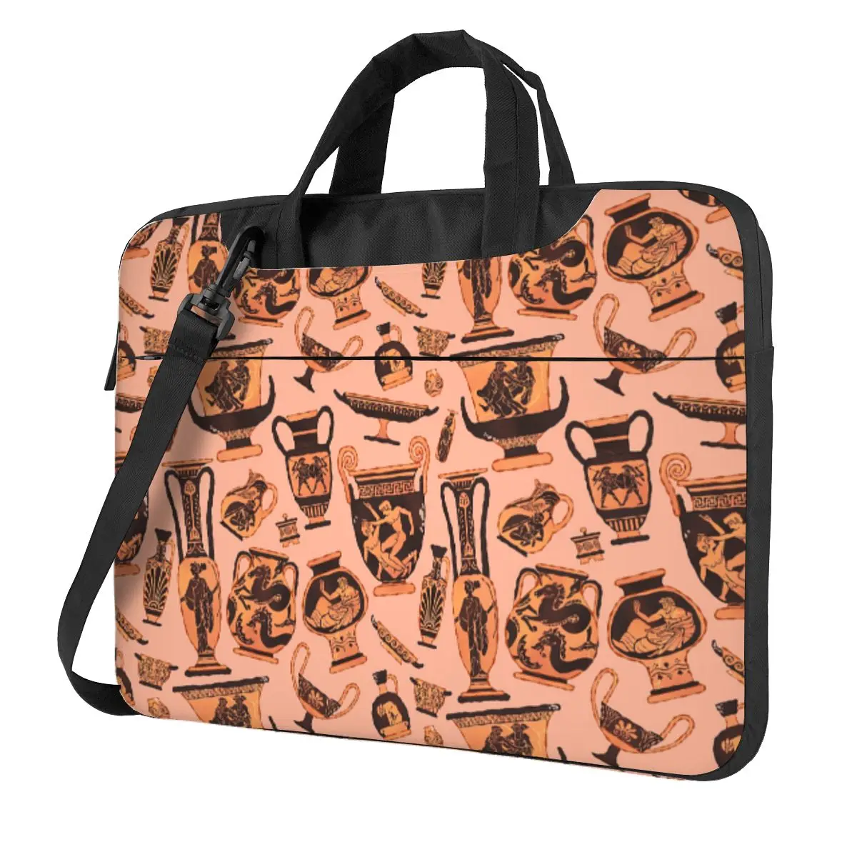 

Ancient Greek Pottery Crossbody Laptop Bag Case Computer Bag Resistant Protective Notebook Pouch for Macbook Pro Lenovo