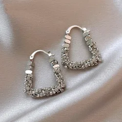 Square Metal Earrings European And American Style Personalized Fashion Stud Earrings Ladies Girls Travel Wedding Accessories