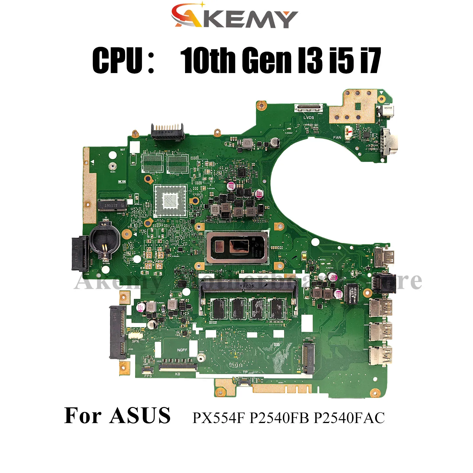

P2540FA Laptop Motherboard For ASUS ProArt PX554F P2540F P2540FA P2540FB P2540FAC Mainboard With 10th Gen I3 i5 i7 tests OK stk