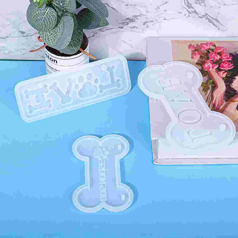 

Epoxy Mold Molds Silicone Resin Hanging Tag Making Tool Dog Bone Shaped Themed Maker Silica Gel Bath