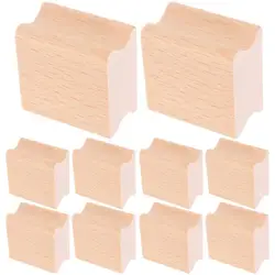 10pcs Carving Wooden Smooth Wood Stamper Self Making Wooden Scrapbooks Seal Creative Seal Stamps Blank Carving Use Wood Stamper