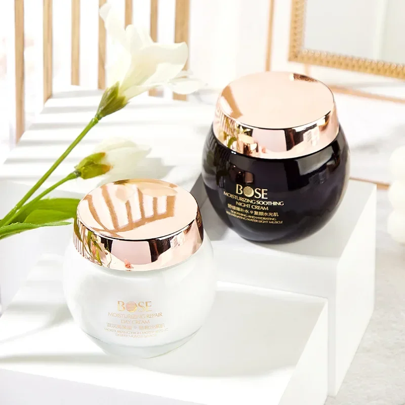 Intense Hydration Brightening Day Night Cream Set Lightweight Formula Plumps Firms Advanced Black White Bandage