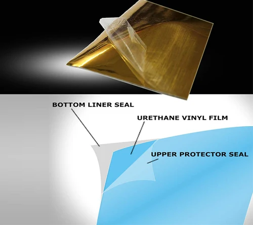 Imagen 2 del producto 150 cm oro cromo espejo envoltura vinilo cubierta película pegatina rollo de calcomanía hoja con aire libre de burbujas 60""