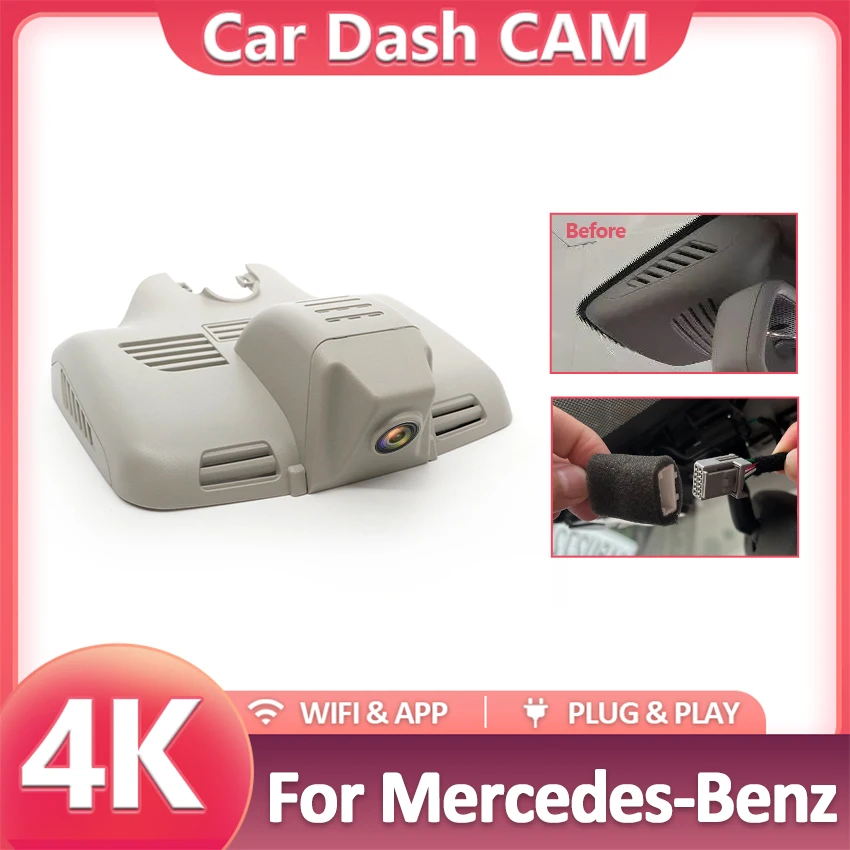 OEM Style 4K UHD Dash Cam For Mercedes-Benz MB GLC Coupe C253 GLC220D W253 X253 250d 4Matic 253 2015-2019 Car DVR with WiFi
