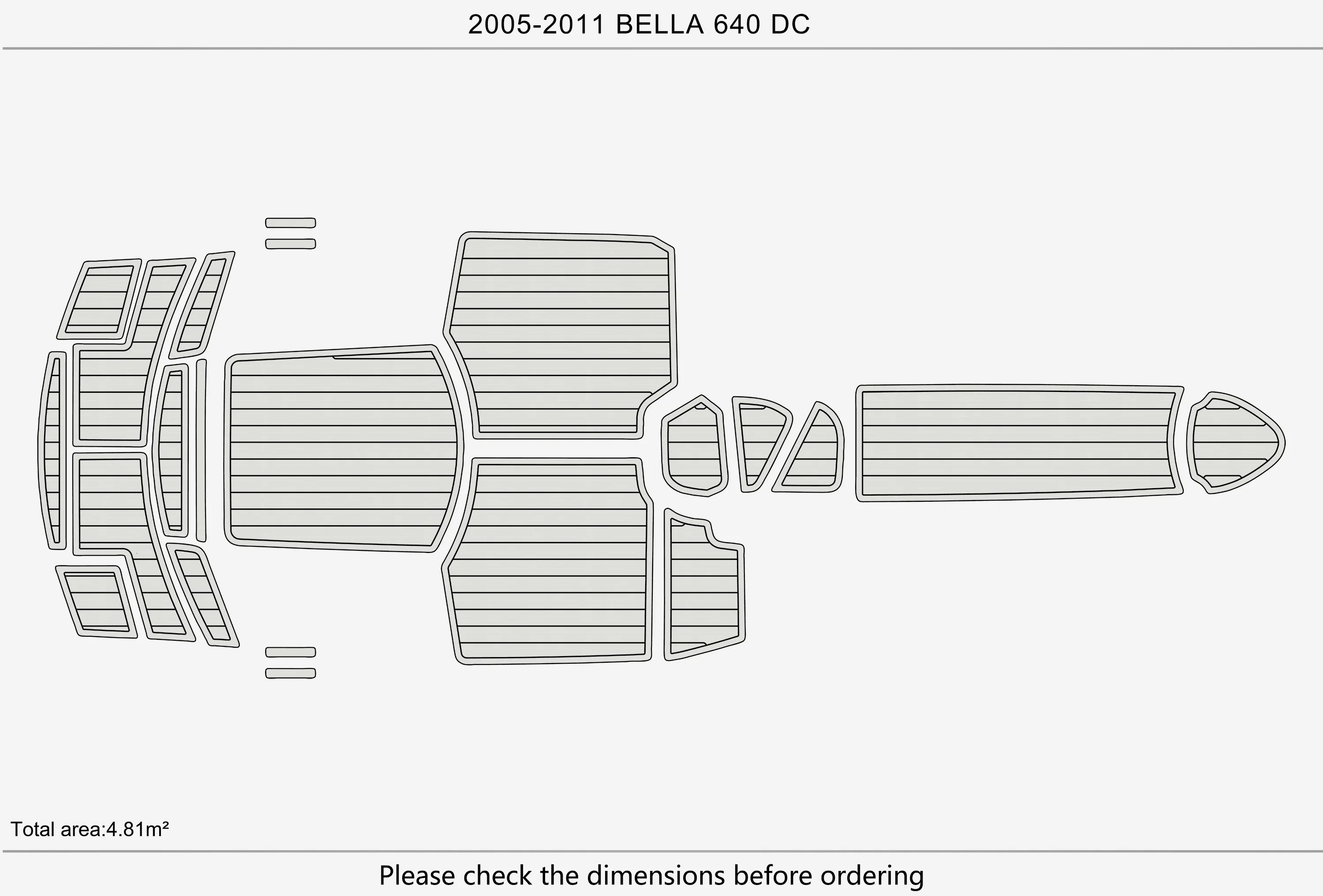2005-2011 بيلا 640 تيار مستمر 1/4 "6 مللي متر إيفا رغوة عدم الانزلاق بولي كلوريد الفينيل خشب الساج التزيين البحرية حصيرة سيديك أكوا السجاد أرضية بحرية #3