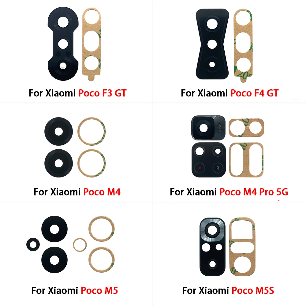 Cristal de cámara probado para Xiaomi Poco X3 NFC M3 X3 GT X4 M4 Pro Poco F3 F4 5G C40, lente de cristal de cámara trasera con adhesivo