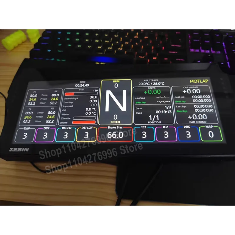 لوحة قيادة السباق Sim Racing 10.3 بوصة عرض عجلة القيادة لوحة القيادة للكمبيوتر سرعة عرض السيارة ل Thrustmaster SIMAGIC