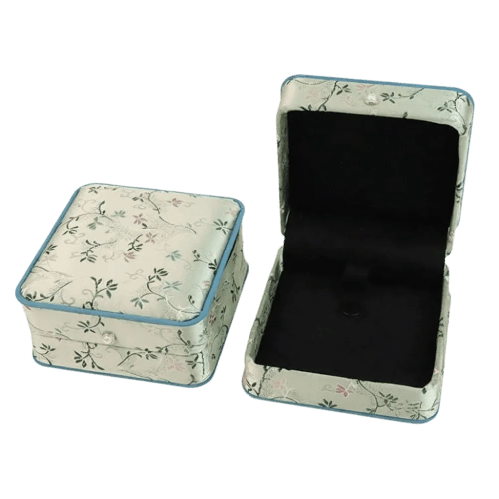 Retro Brocade Fabric Brocade Jewelry Box Exquisite Embroidery Embroidery Jewelry Box Portable Jewelry Holder Daily Use