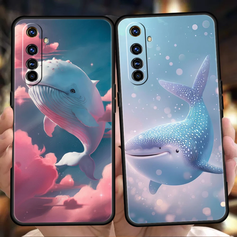 Simple Whale Lovers Couple Soft For Realme 10 11 8i 9i 9 Pro Plus GT2 C3 6 7 8 Pro C21 C11 C25 C35 Pro 5G Shockproof Phone Cover